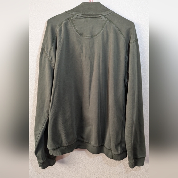 Hathaway Jacket Mens XXL 1/4 Zip Pullover Jacket GREEN 100% Cotton Long Sleeve - Picture 3 of 6
